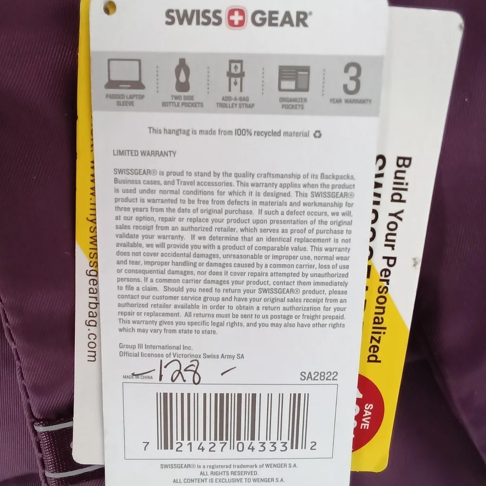 NEW Swissgear The Bloom Laptop Backpack, SA2822 - Sand (16